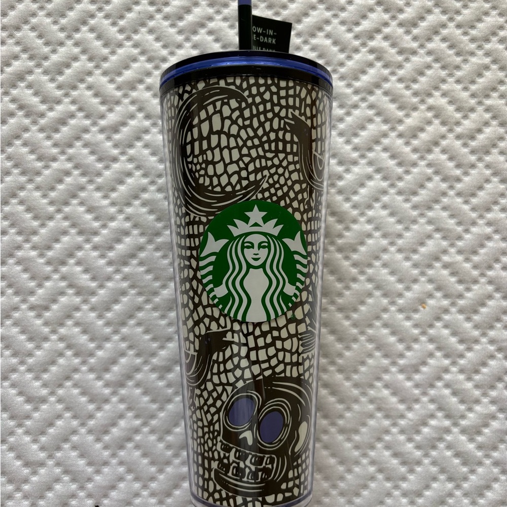 Starbucks Black and White Skull Tumbler